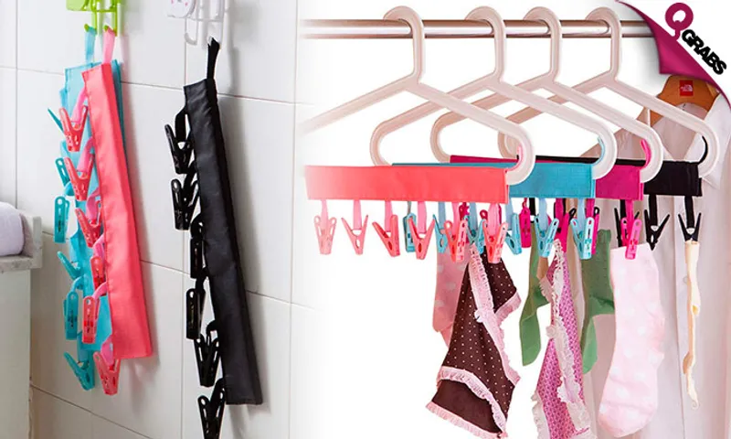 6-Clip Portable Cloth Hanger!